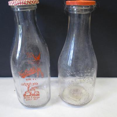 Vintage Van Bortel's Dairy Clyde,NY & Quigley's Dairy Bottles (L)