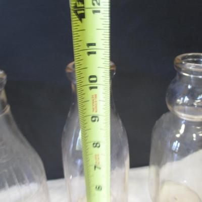Vintage Universal Store Milk Bottle 5 Cents Embossed - Ribbed & Lake Road Dairy 5 Cents Bottle (L)