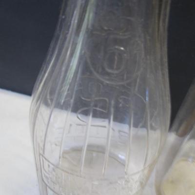 Vintage Universal Store Milk Bottle 5 Cents Embossed - Ribbed & Lake Road Dairy 5 Cents Bottle (L)
