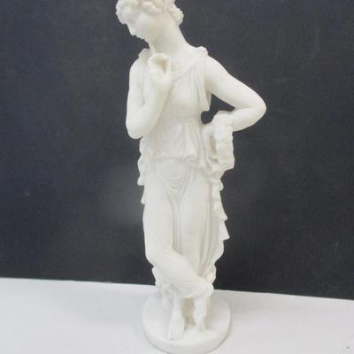 Stone Lite Goddess Woman Figurine Signed 13 1/4" Tall