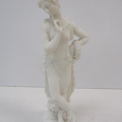 Stone Lite Goddess Woman Figurine Signed 13 1/4" Tall