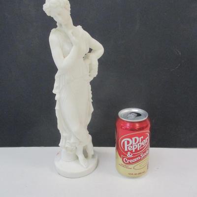 Stone Lite Goddess Woman Figurine Signed 13 1/4" Tall