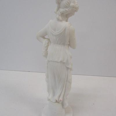 Stone Lite Goddess Woman Figurine Signed 13 1/4" Tall