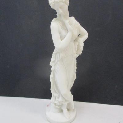 Stone Lite Goddess Woman Figurine Signed 13 1/4" Tall
