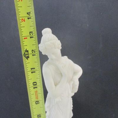 Stone Lite Goddess Woman Figurine Signed 13 1/4" Tall