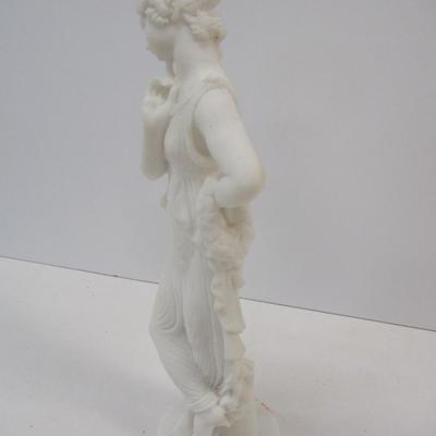 Stone Lite Goddess Woman Figurine Signed 13 1/4" Tall