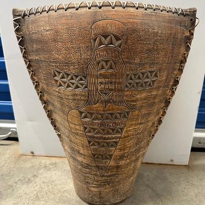 Indonesian Tribal Terracotta Ceremonial Drum (see description)