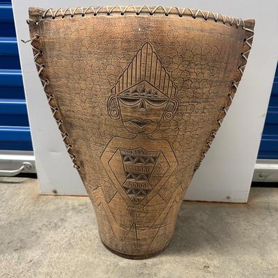 Indonesian Tribal Terracotta Ceremonial Drum (see description)