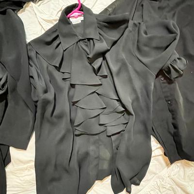 Lot 161 8 black ruffled blouses