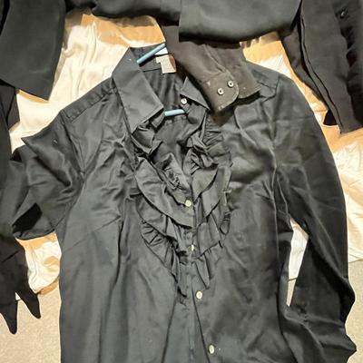 Lot 161 8 black ruffled blouses