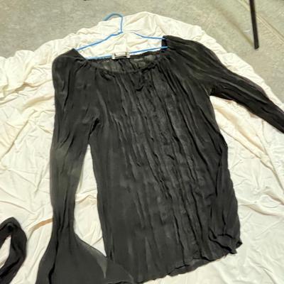 Lot 161 8 black ruffled blouses