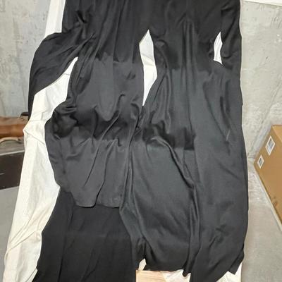 Lot 168 long black dress, palatzo pant jump suit, 1 pair black palatzo pants