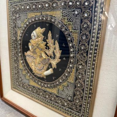 Framed Burmese Kalaga Textile Artwork