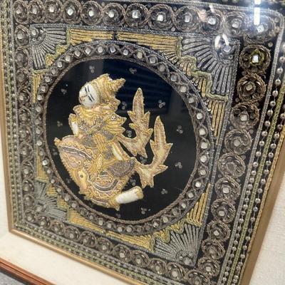 Framed Burmese Kalaga Textile Artwork