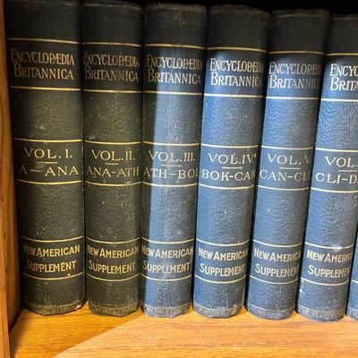 Lot 194 Book shelf with antique Encyclopedia set