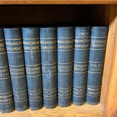 Lot 194 Book shelf with antique Encyclopedia set
