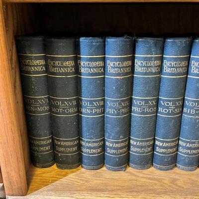 Lot 194 Book shelf with antique Encyclopedia set