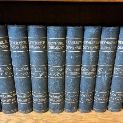 Lot 194 Book shelf with antique Encyclopedia set