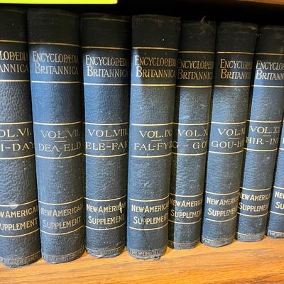 Lot 194 Book shelf with antique Encyclopedia set