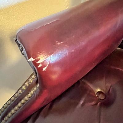 Lot 199 Red Leather Office chair
