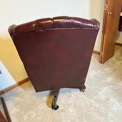 Lot 199 Red Leather Office chair