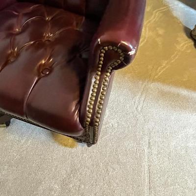 Lot 199 Red Leather Office chair
