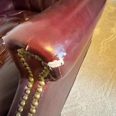 Lot 199 Red Leather Office chair