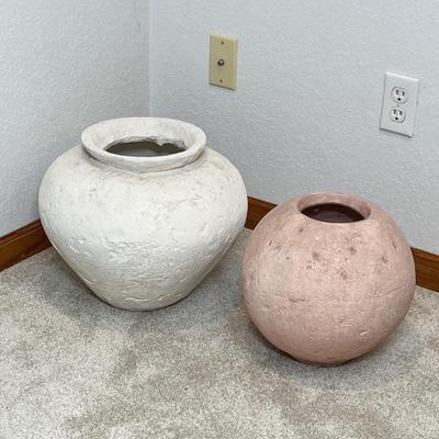 Lot 263 80s Cement style Flower Pots