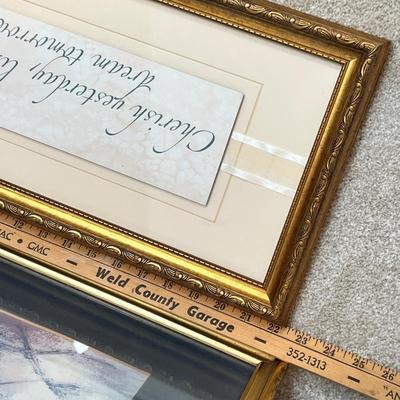 Lot 279 Still life print & saying picture
