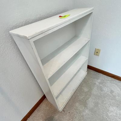 Lot 284 Small white wood book shelf