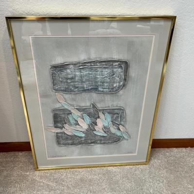 Lot 283 Vintage 80s mixed media picture