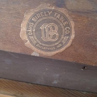 Antique Carved Ornate Pedestal Table by Davis-Birely Table Co. – Shelbyville, Indiana