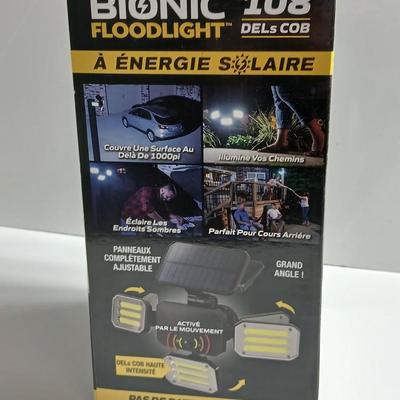 Bell + Howell Bionic Floodlight – 108 COB LED Solar Motion Light (NEW in Box)