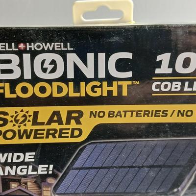 Bell + Howell Bionic Floodlight – 108 COB LED Solar Motion Light (NEW in Box)