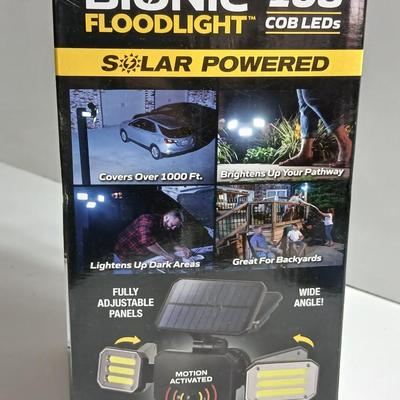 Bell + Howell Bionic Floodlight – 108 COB LED Solar Motion Light (NEW in Box)