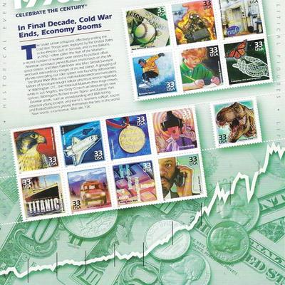 1990s Celebrate the Century Stamp Sheet