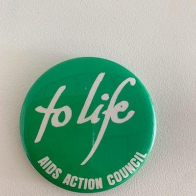 To life aids action council vintage pin