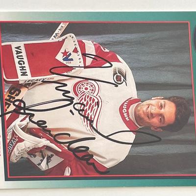 Detroit Red Wings Vincent Riendeau 1991 Score signed trading card