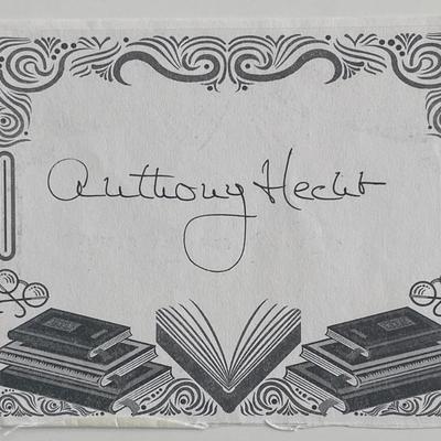 Poet Anthony Hecht original signature