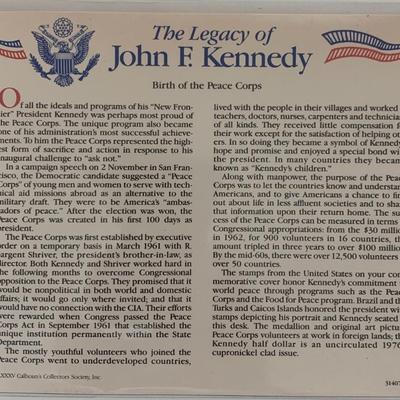 John F. Kennedy commemorative cover with coin