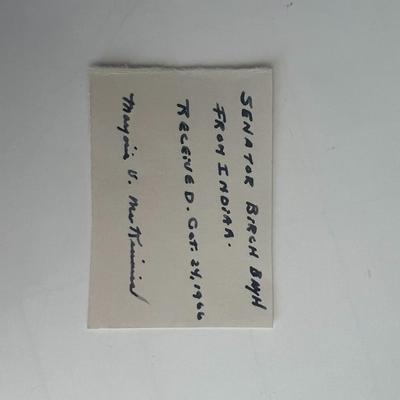 Senator Birch Bayh personal card