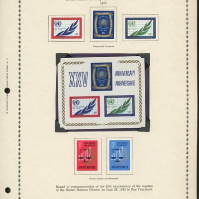 United Nations New York Stamps 1970
