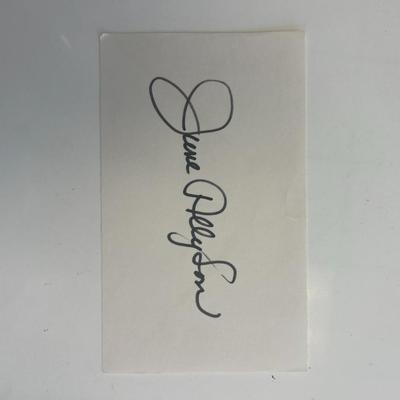 Actress June Allyson original signature