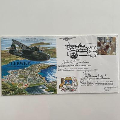 Royal Air Force signed cover autographed by Flight Lieutenant John James Graham and Warrant Officer John Humphreys