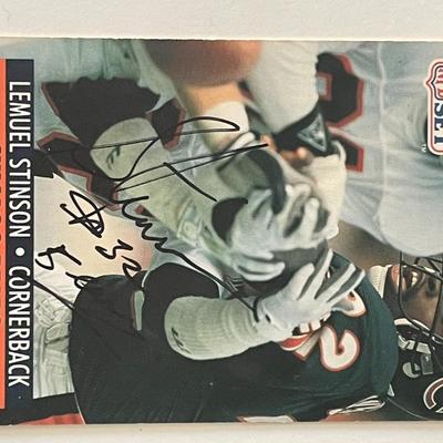 Chicago Bears Lemuel Stinson 1991 NFL #106 signed trading card