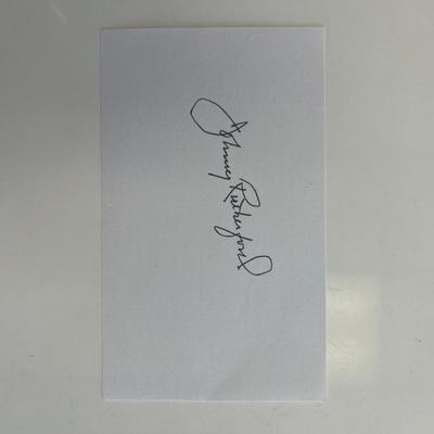 Indy Race Car driver Johnny Rutherford original signature