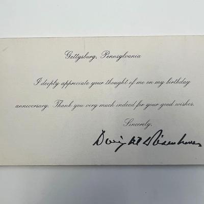 39th US President Dwight D. Eisenhower facsimile printed card