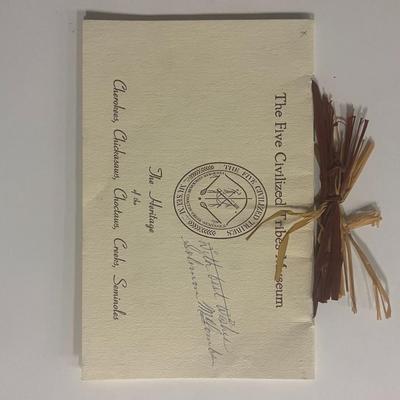 American Artist Solomon McCombs signed The Five Civilized Tribes Museum Card