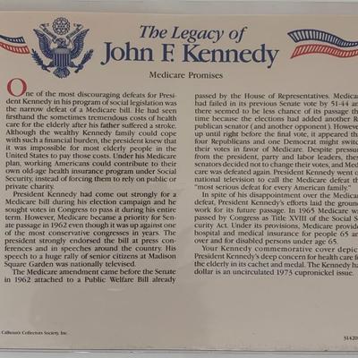 John F. Kennedy commemorative cover with coin
