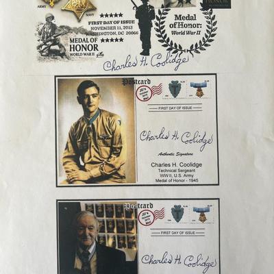 Medal of Honor Charles H. Coolidge signed photo